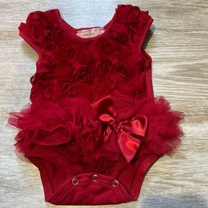 Popatu, 0-3months, red, fringe onesie, babygirl, only wore once